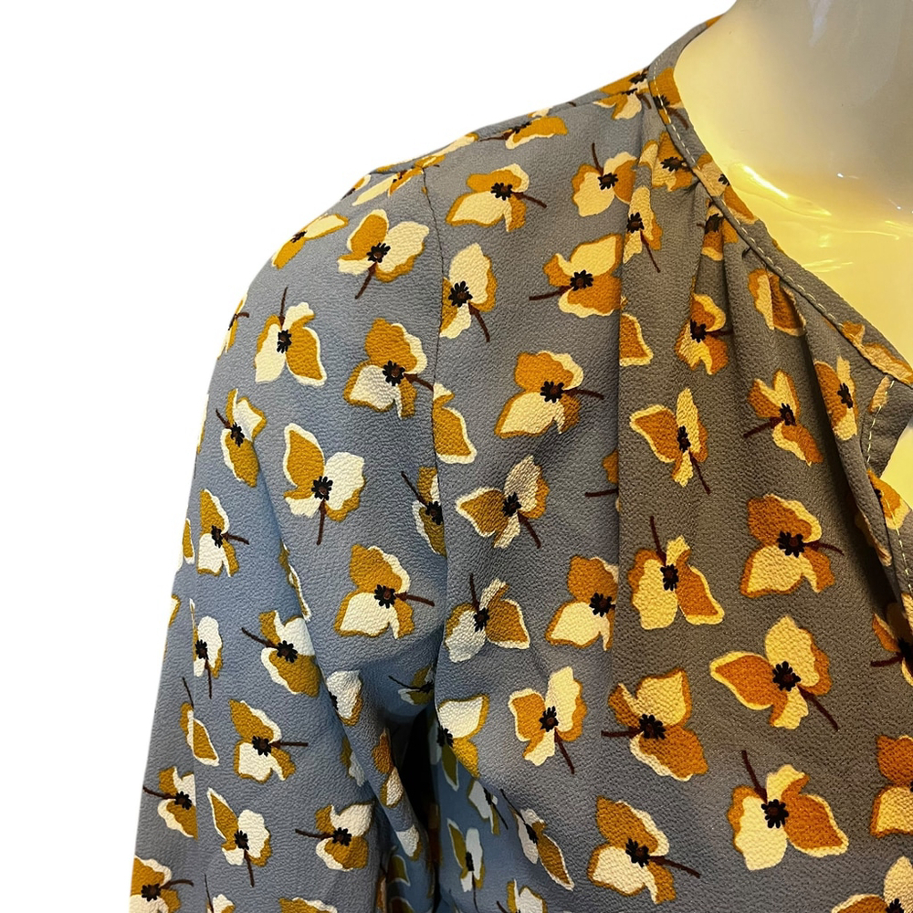 Kimika Made in Italy Floral Maxi Dress , Gray/Yellow Print, Size IT M (US 8) - Picture 5 of 16